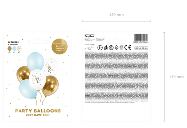 Latexballons - 1. Geburtstag ONE, Junge - je ø 30cm